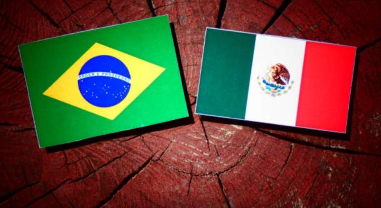 Banderas de Brasil y Mxico