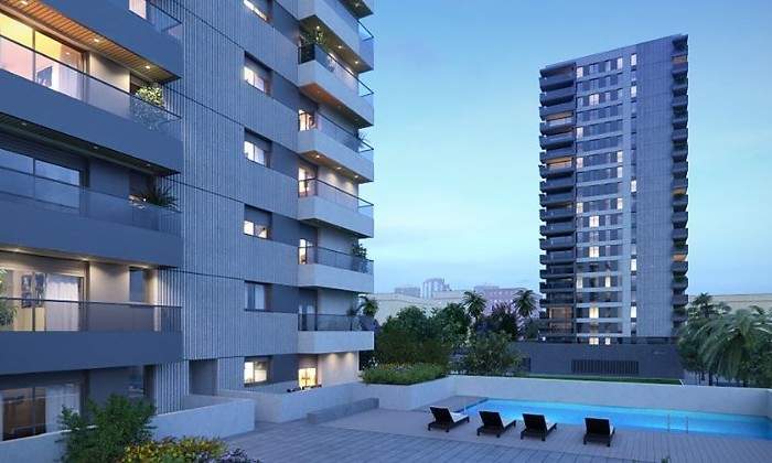 Proyeccin del edificio Blasco Ibez Garden I visto desde el II EE