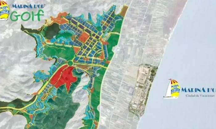 A la izquierda la huella del proyecto anulado Marina dOr Golf EE