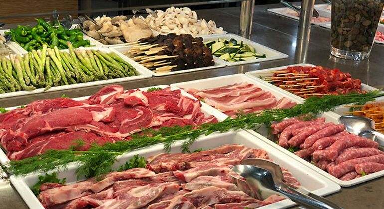Opción de carne en el buffet