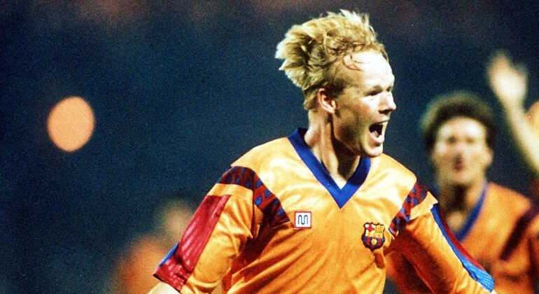 Koeman celebra el gol de la primera Copa de Europa del Barça