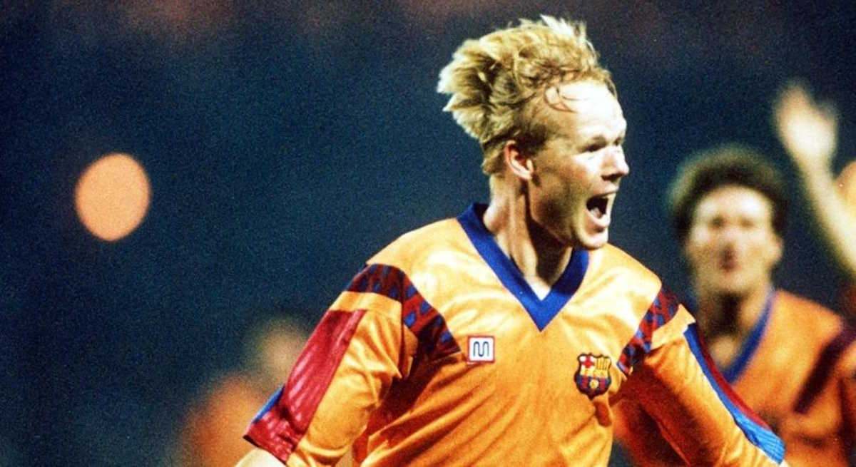 Koeman celebra el gol de la primera Copa de Europa del Barça