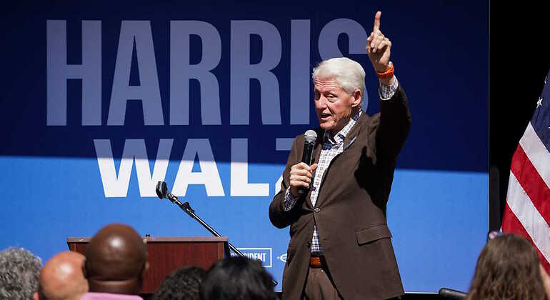 Bill Clinton en un acto de campaña