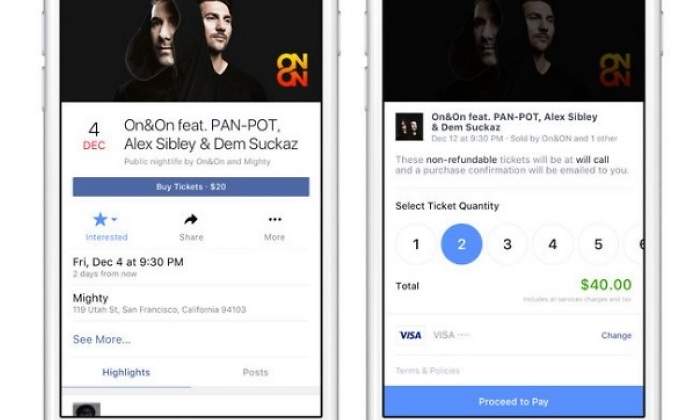 facebook prueba la venta de entradas para eventos desde su
